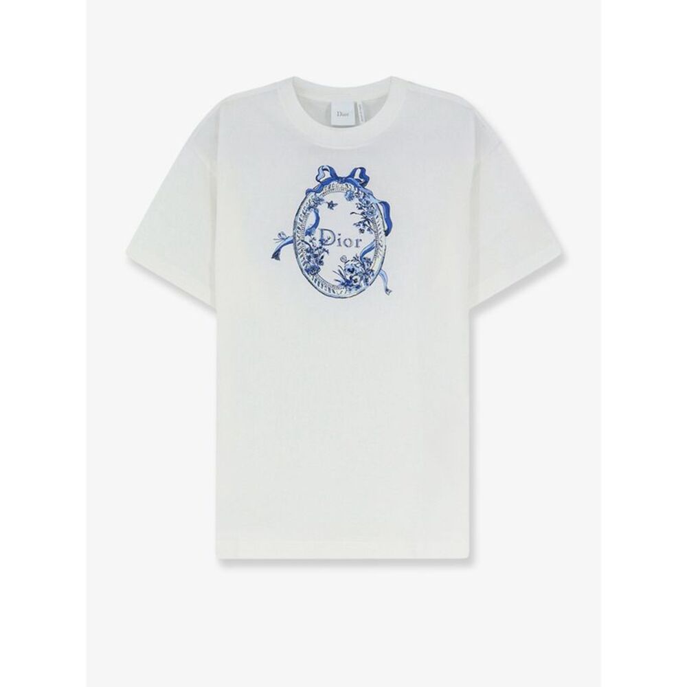 Dior Women Dioriviera Cotton T-Shirt With Toile De Jouy Floral Garden Print